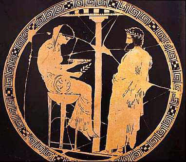 The Pythia with a Supplicant